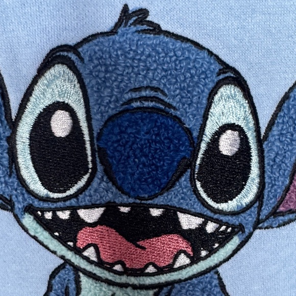 Disney Light Blue Stitch Hoodie with Patches Medium NWT - Picture 9 of 13